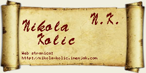 Nikola Kolić vizit kartica
